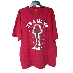 A Christmas Story Its A Major Award T Shirt 2X Red Unisex Leg Lamp